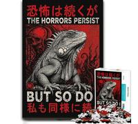 The Horrors Persist Iguana Gothic Japanese Ho Jigsaw Puzzle, 1000 Piece | Choose a New Year puzzle activity on early-year evenings for screen-free time.