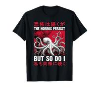 The Horrors Persist Octopus Japanese Horror Gothic Art T-Shirt