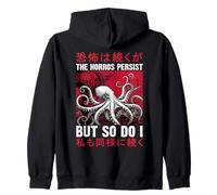 The Horrors Persist Octopus Japanese Horror Gothic Art Zip Hoodie