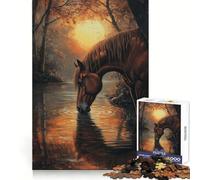 The Horse And The River Teenagers Puzzles 1000 Piece Jigsaws Boost Recall Relax Time Accurate Edge Amazing Present (50x75cm)