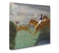 The Horse Race by Louis Anquetin Canvas Print | Gallery Wrapped 30mm Frame Wall Art | 14x14 inches | Ready to Hang | Modern Animals Picture | Living Room Bedroom Lounge Office