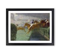 The Horse Race By Louis Anquetin Classic Painting Framed Print | A4 Black Framed Wall Art | Ready to Hang | Classic Animal Picture | Living Room Bedroom Lounge Office