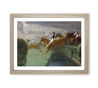 The Horse Race By Louis Anquetin Classic Painting Framed Wall Art Print, Ready to Hang Picture for Living Room Bedroom Home Office Décor, Oak A2 (64 x 46 cm)