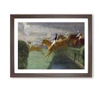 The Horse Race By Louis Anquetin Classic Painting Framed Wall Art Print, Ready to Hang Picture for Living Room Bedroom Home Office Décor, Walnut A2 (64 x 46 cm)