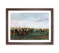 The Horse Races By Edgar Degas Classic Painting Framed Print | A2 Walnut Framed Wall Art | Ready to Hang | Classic Animal Picture | Living Room Bedroom Lounge Office