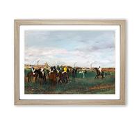 The Horse Races By Edgar Degas Classic Painting Framed Print | A3 Oak Framed Wall Art | Ready to Hang | Classic Animal Picture | Living Room Bedroom Lounge Office