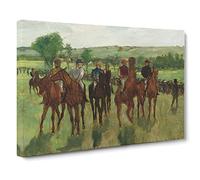 The Horse Riders By Edgar Degas Canvas Print | Gallery Wrapped 30mm Frame Wall Art | 30x20 inches | Ready to Hang | Impressionist Animals Picture | Living Room Bedroom Lounge Office