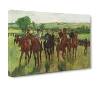 The Horse Riders By Edgar Degas Canvas Print | Gallery Wrapped 30mm Frame Wall Art | 30x20 inches | Ready to Hang | Impressionist Animals Picture | Living Room Bedroom Lounge Office