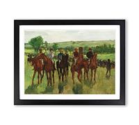 The Horse Riders By Edgar Degas Classic Painting Framed Print | A2 Black Framed Wall Art | Ready to Hang | Classic Animal Picture | Living Room Bedroom Lounge Office