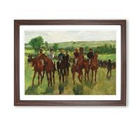 The Horse Riders By Edgar Degas Classic Painting Framed Print | A4 Walnut Framed Wall Art | Ready to Hang | Classic Animal Picture | Living Room Bedroom Lounge Office