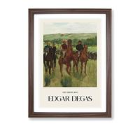 The Horse Riders By Edgar Degas Exhibition Museum Painting Framed Print | A2 Walnut Framed Wall Art | Ready to Hang | Modern Animal Picture | Living Room Bedroom Lounge Office