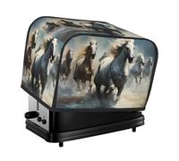 The Horses running wild in the river toaster cover is suitable for 2 small toaster covers with wide slots and comes with a storage pocket to meet diverse baking needs.
