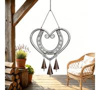 The Horseshoe Heart Wind Chime, Handcrafted Metal Hanging Lucky Bell, Romantic Wind Chimes With Deep, Resonant Tones-perfect for Courtyards, Porches, Garden Window Decorations(1pcs)