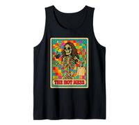The Hot Mess Retro Skeleton Checkered Humor Art Tank Top