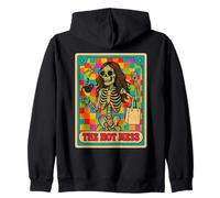 The Hot Mess Retro Skeleton Checkered Humor Art Zip Hoodie