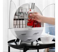 The Hot Sale 34Cm High Round Transparent Cosmetic Display Box In Grey Grey One Size