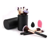 The Hot Sale Complete 12 Piece Pro Makeup Brush Set With Tools Brush Egg In Rose Gold Rose Gold