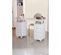 The Hot Sale Fashion Makeup Desk Dresser Manicure Table Nail Desk In White White One Size