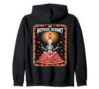 The Hotdog Hermit Skeleton BBQ Mystic Lantern Zip Hoodie