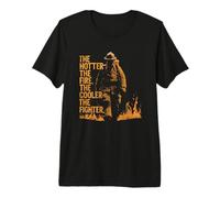 The Hotter The Fire The Cooler The Fighter Quote Firefighter Premium T-Shirt