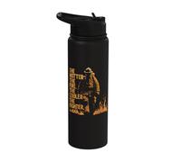 The Hotter The Fire The Cooler The Fighter Quote Firefighter Stainless Steel Insulated Water Bottle