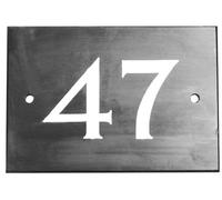The House Nameplate Company Black & White Slate Rectangular House Number 47, (H)102mm (W)140mm