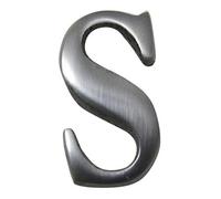 The House Nameplate Company Brushed Silver Effect Aluminium Self-Adhesive House Letter S, (H)40mm (W)25mm