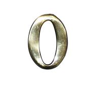 The House Nameplate Company Brushed Silver Effect Aluminium Self-Adhesive House Number 0, (H)50mm (W)25mm