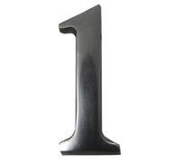 The House Nameplate Company Brushed Silver Effect Aluminium Self-Adhesive House Number 1, (H)40mm (W)25mm