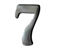 The House Nameplate Company Brushed Silver Effect Aluminium Self-Adhesive House Number 7, (H)50mm (W)25mm