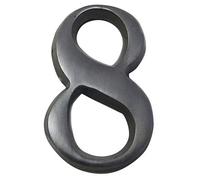 The House Nameplate Company Brushed Silver Effect Aluminium Self-Adhesive House Number 8, (H)40mm (W)25mm