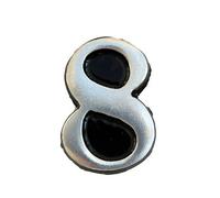 The House Nameplate Company Brushed Silver Effect Aluminium Self-Adhesive House Number 8, (H)50mm (W)25mm