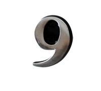 The House Nameplate Company Brushed Silver Effect Aluminium Self-Adhesive House Number 9, (H)50mm (W)25mm