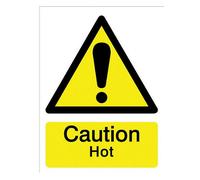 The House Nameplate Company Caution Hot Self-Adhesive Labels, (H)200mm (W)150mm
