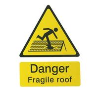 The House Nameplate Company Danger Fragile Roof Self-Adhesive Labels, (H)200mm (W)150mm