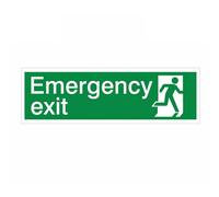 The House Nameplate Company Emergency Exit Self-Adhesive Labels, (H)125mm (W)400mm