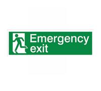 The House Nameplate Company Emergency Exit Self-Adhesive Labels, (H)125mm (W)400mm