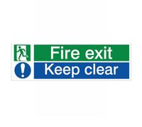 The House Nameplate Company Fire Exit Keep Clear Pvc Safety Sign, (H)125mm (W)400mm