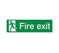 The House Nameplate Company Fire Exit Running Man Left Polyvinyl Chloride (Pvc) Safety Sign, (H)125mm (W)400mm