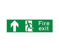 The House Nameplate Company Fire Exit With Arrow Forward Polyvinyl Chloride (Pvc) Safety Sign, (H)125mm (W)400mm