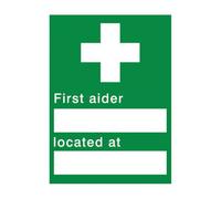 The House Nameplate Company First Aider Located Self-Adhesive Labels, (H)200mm (W)150mm