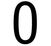 The House Nameplate Company Gloss Black Upvc Self-Adhesive House Number 0, (H)60mm (W)40mm