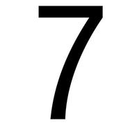 The House Nameplate Company Gloss Black Upvc Self-Adhesive House Number 7, (H)60mm (W)40mm