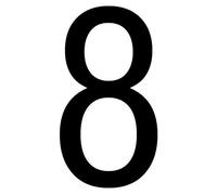 The House Nameplate Company Gloss Black Upvc Self-Adhesive House Number 8, (H)60mm (W)40mm