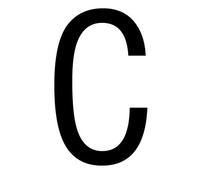The House Nameplate Company Gloss Black & White Upvc House Letter C, (H)60mm (W)40mm