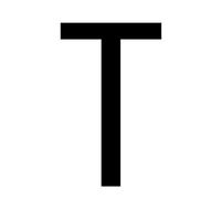 The House Nameplate Company Gloss Black & White Upvc House Letter T, (H)60mm (W)40mm