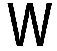The House Nameplate Company Gloss Black & White Upvc House Letter W, (H)60mm (W)40mm