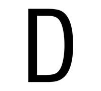 The House Nameplate Company Gloss Black & White Upvc Self-Adhesive House Letter D, (H)60mm (W)40mm