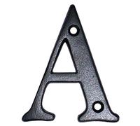 The House Nameplate Company Matt Black Brass House Letter A, (H)100mm (W)65mm