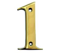 The House Nameplate Company Polished Brass House Number 1, (H)100mm (W)65mm